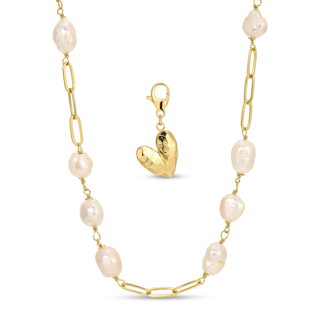 Baroque Pearl Heart Necklace