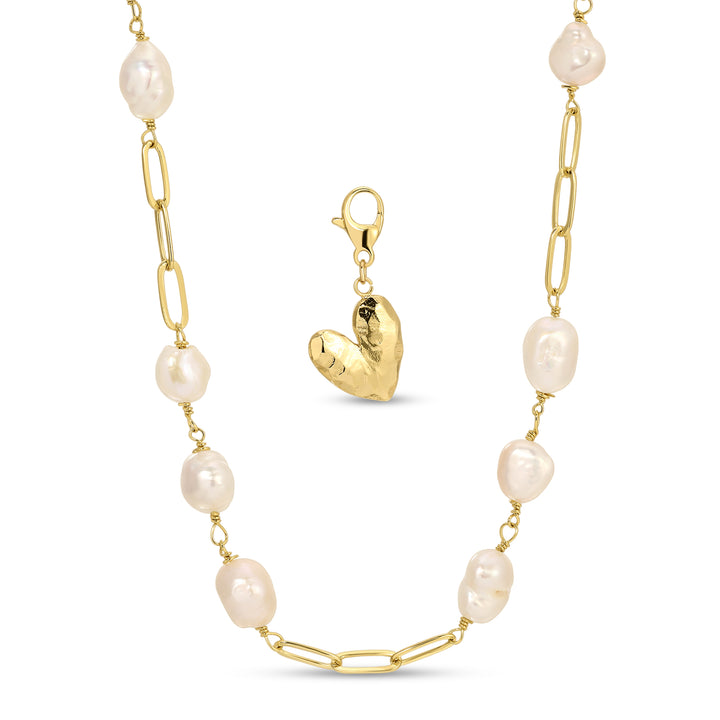 Baroque Pearl Heart Necklace